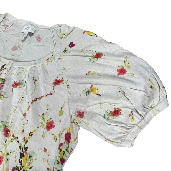 Ann Taylor Loft size Large floral button down short sleeve sweater/cardigan EUC - Picture 5 of 14